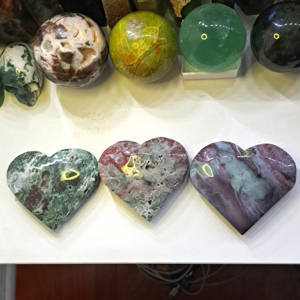 Big Ocean Jasper Crystal Hearts ♥︎